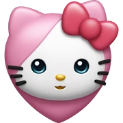 hello kitty with heart sticker