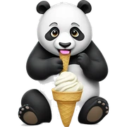 Panda eating ice cream sticker