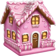 A pink gingerbread house sticker