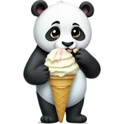 Panda eating ice cream sticker
