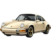 beige porsche  sticker