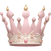 White and pastel pink crown sticker