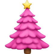 Pink Christmas tree sticker