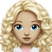 ocean blue doll eyes, blonde hair, feminine, pink, girl, angelic sticker