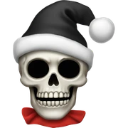 skull wearing black christmas hat sticker