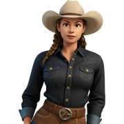 modern cowgirl in denim sticker