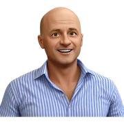 bald guy in striped shirt sticker
