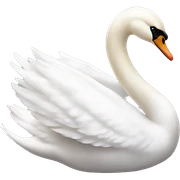 White swan with bow sticker