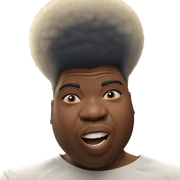 afro boy in white shirt sticker