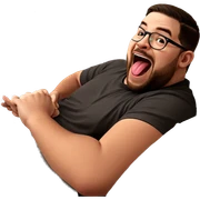 boy with glasses and tongue sticker