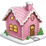 A pink gingerbread house sticker