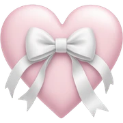 Pastel pink heart with white bow sticker