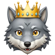 Wolf with crown  sticker