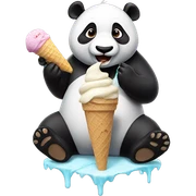 Panda eating ice cream sticker