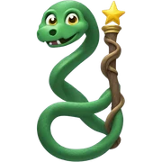 Snake climbing up wizard wand sticker