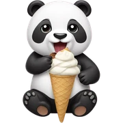 Panda eating ice cream sticker