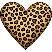 Heart with leopard print sticker