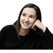 smiling girl in black shirt sticker