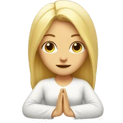 Blonde girl meditating  sticker