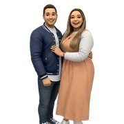 smiling couple in casual attire sticker