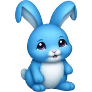 Blue stuffed bunny rabbit sticker