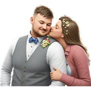 outdoor kiss with floral accents sticker