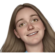 smiling girl with brown hair sticker