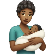 a mother holding her newborn baby sticker