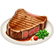 Plate of t bone steak  sticker