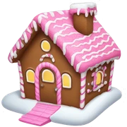 A pink gingerbread house sticker