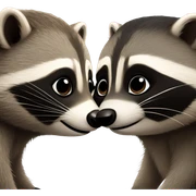 Raccoon kiss sticker