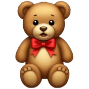 Teddy bear with red bow sticker
