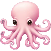Pastel pink octopus sticker