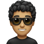 boy in sunglasses with black hair sticker