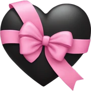 black heart with pink bow sticker