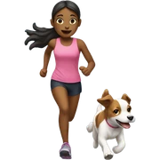 Runing girl with dog  sticker