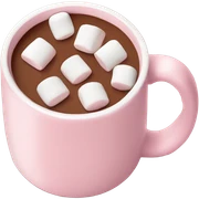 Light Pink mug of hot chocolate with marshmallows  sticker