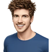 smiling boy with brown hair sticker