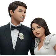 formal couple in elegant attire sticker