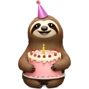 Sloth with birthday cake  sticker