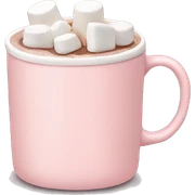 Light Pink mug of hot chocolate with marshmallows  sticker
