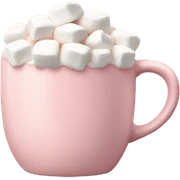 Light Pink mug of hot chocolate with marshmallows  sticker