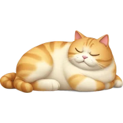 fat cat sleeping sticker