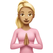 blonde yoga girl light pink clothes n sticker