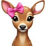 Fawn with a pink bow around its neck sticker