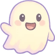 cartoon ghost emoji, pastel-toon style, cute and friendly, no background sticker