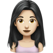 girl with black hair pale skin sticker
