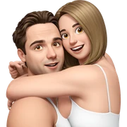 happy couple on white background sticker