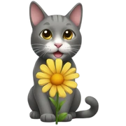 Cat giving a flower sticker