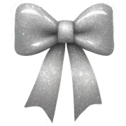 Bow with sparkle silver sticker